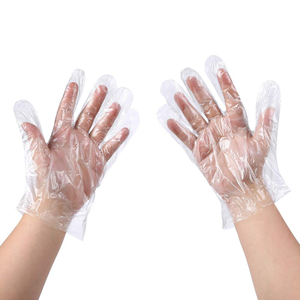 Gants en plastique bleu clair noir rose Gants jetables de stratagème de ménage