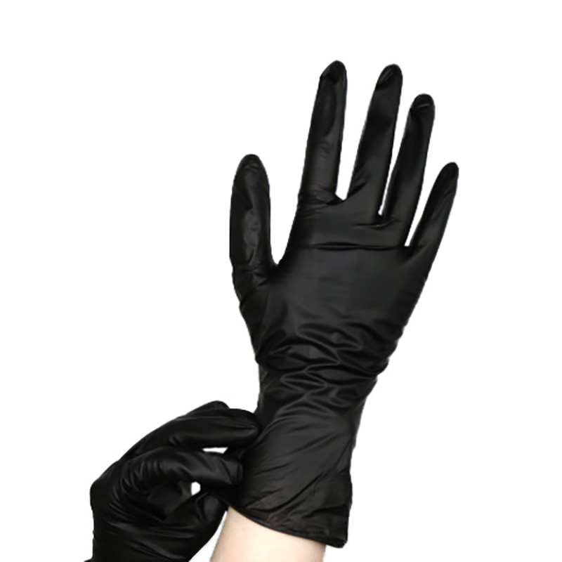 Gants jetables protecteurs noirs de qualité alimentaire pour la cuisson
